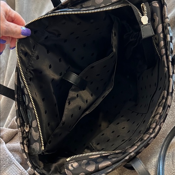 Kate Spade Black & Gold Tote Bag W/Matching Wallet in Leopard Print - Picture 4 of 7